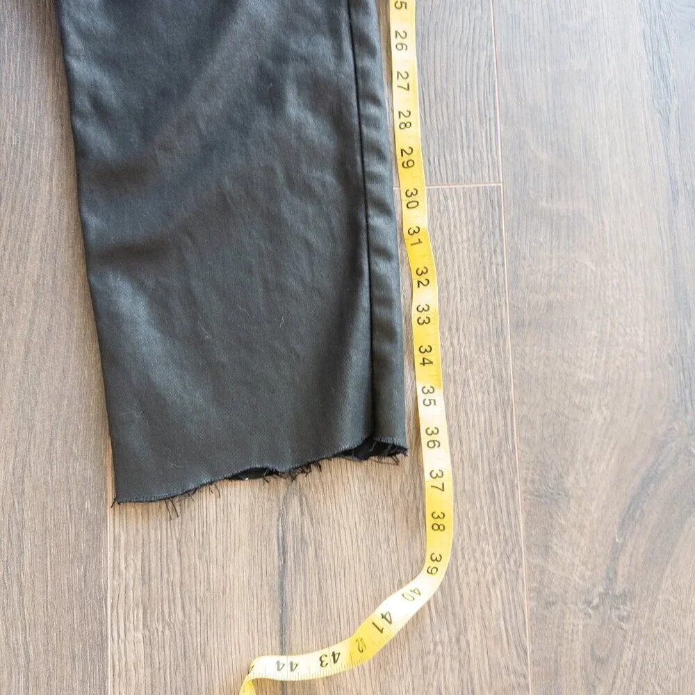 Abercrombie & Fitch Black Coated The Ankle Straight Ultra High Rise Jeans 29/8R - Picture 9 of 10
